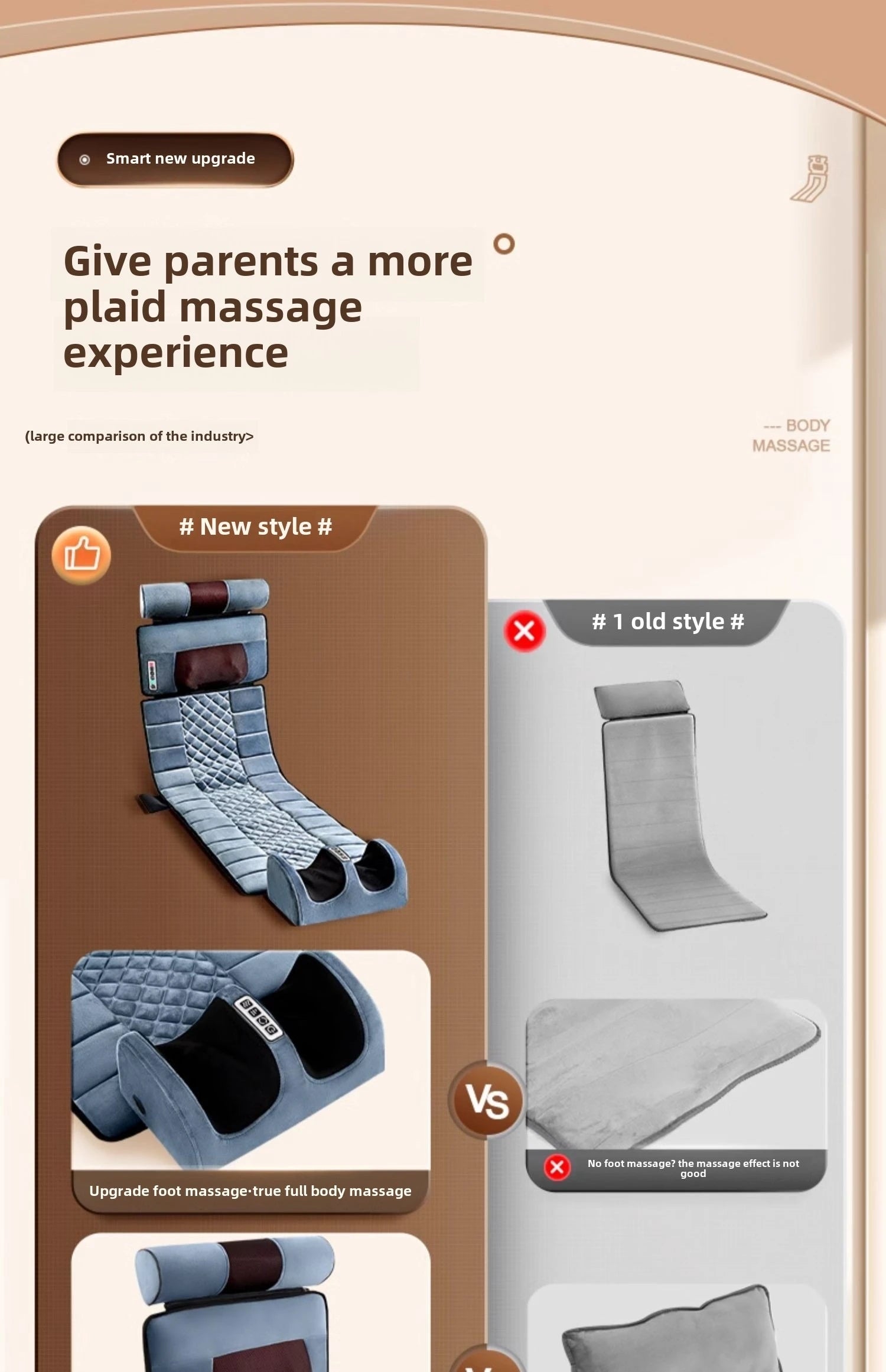 Full Body Massage Pad – 10-Zone Vibration with Heat & Kneading Pillow